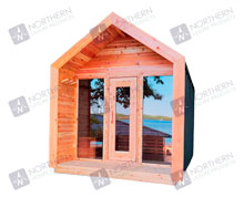 10' Red Cedar Modern Sauna With 2' Porch
