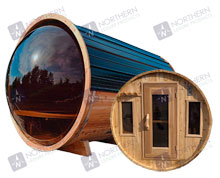 6' Red Cedar Panoramic Barrel Sauna