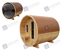 8' Premium Cedar Barrel Sauna with Dome